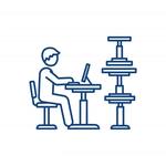 Moderne technische Ausstattung und ergonomische Arbeitsmittel wie h&ouml;henverstellbare Schreibtische