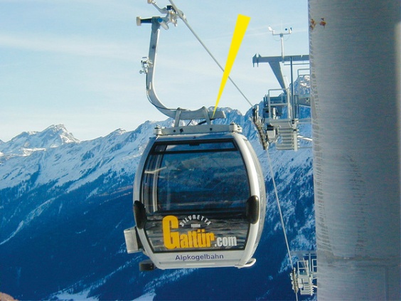 Beim Einfahren von Seilbahnkabinen in Skistationen entstehen f&uuml;r Passagiere sp&uuml;rbare Pendelbewegungen. Hydraulische Bremszylinder von ACE sind einstellbar und bauen hier beidseitig Druckkr&auml;fte von bis zu 10.000 N ab.