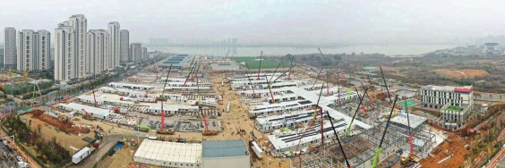 Wuhan Krankenhausbauten waehrend Pandemie