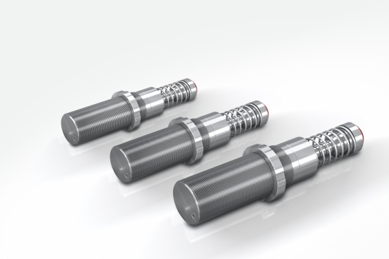 Selbsteinstellende MAGNUM-D&auml;mpfer der Produktfamilie MC33V4A-MC64V4A aus Edelstahl von ACE sind in den Gewindegr&ouml;&szlig;en M33x1,5 bis M64x2 bei D&auml;mpfungsh&uuml;ben bis 100 mm verf&uuml;gbar &ndash; auf Wunsch auch mit Quadratflansch und Bolzenvorlagerung, wie im beschriebenen Fall
